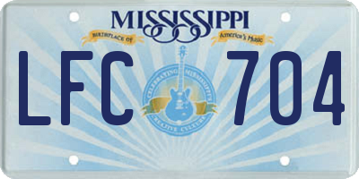MS license plate LFC704