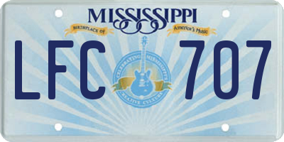 MS license plate LFC707