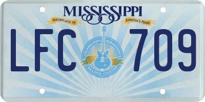 MS license plate LFC709