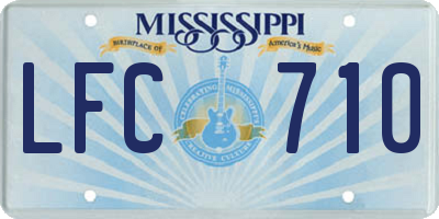 MS license plate LFC710