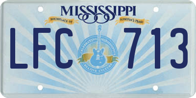 MS license plate LFC713