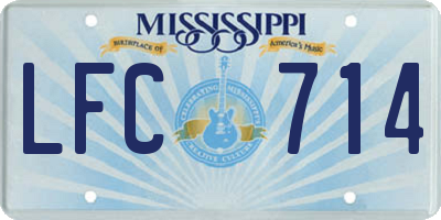 MS license plate LFC714