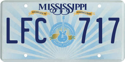 MS license plate LFC717