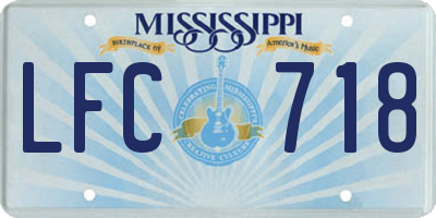 MS license plate LFC718