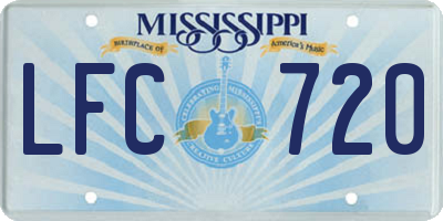 MS license plate LFC720