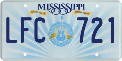 MS license plate LFC721