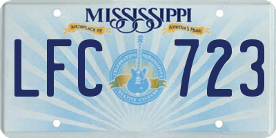 MS license plate LFC723