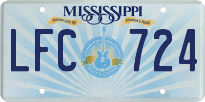 MS license plate LFC724