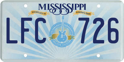 MS license plate LFC726