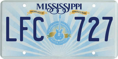 MS license plate LFC727