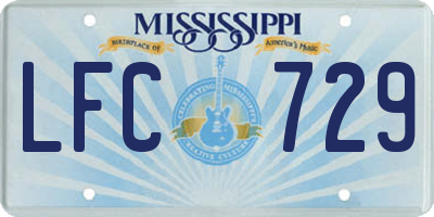 MS license plate LFC729