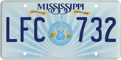 MS license plate LFC732