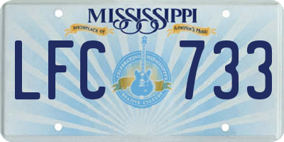 MS license plate LFC733