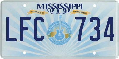 MS license plate LFC734