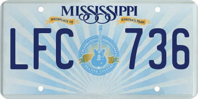 MS license plate LFC736