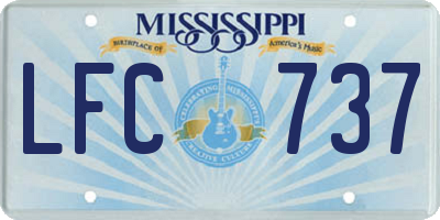MS license plate LFC737
