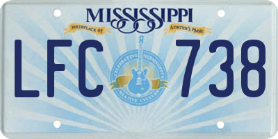 MS license plate LFC738