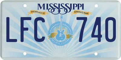 MS license plate LFC740