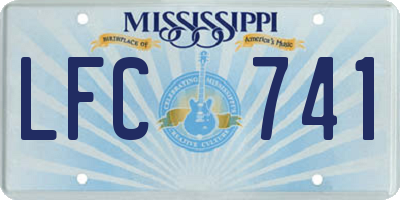 MS license plate LFC741