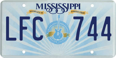 MS license plate LFC744