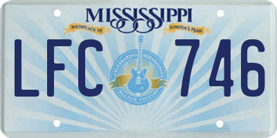 MS license plate LFC746
