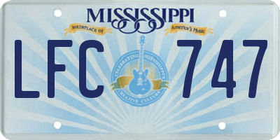 MS license plate LFC747