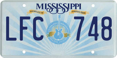 MS license plate LFC748