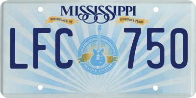 MS license plate LFC750