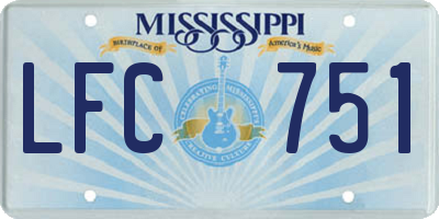 MS license plate LFC751