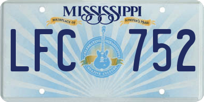 MS license plate LFC752