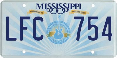 MS license plate LFC754