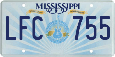 MS license plate LFC755