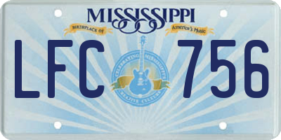 MS license plate LFC756