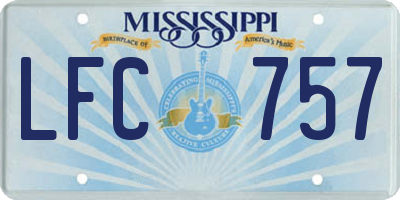 MS license plate LFC757