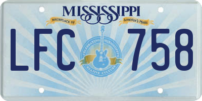 MS license plate LFC758