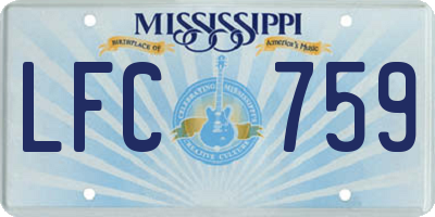 MS license plate LFC759