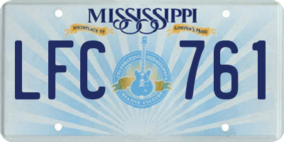 MS license plate LFC761