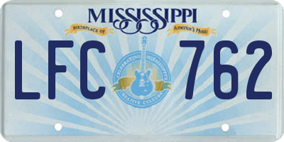 MS license plate LFC762
