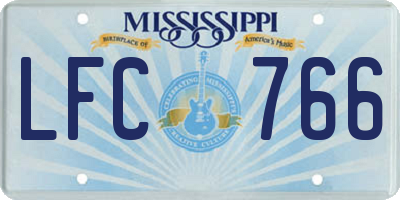 MS license plate LFC766
