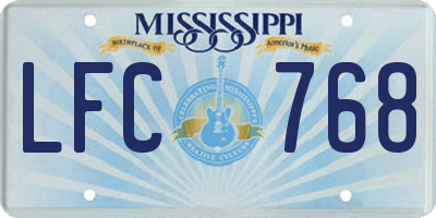 MS license plate LFC768