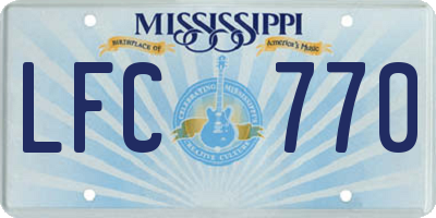 MS license plate LFC770