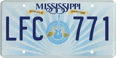 MS license plate LFC771