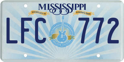 MS license plate LFC772
