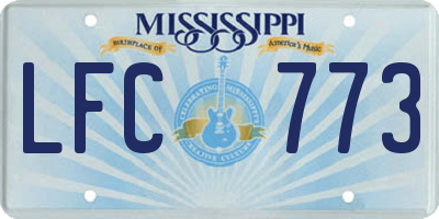 MS license plate LFC773