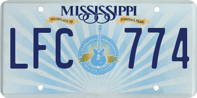 MS license plate LFC774