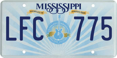 MS license plate LFC775