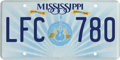 MS license plate LFC780