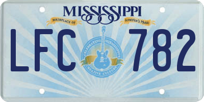 MS license plate LFC782