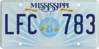 MS license plate LFC783