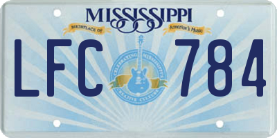 MS license plate LFC784